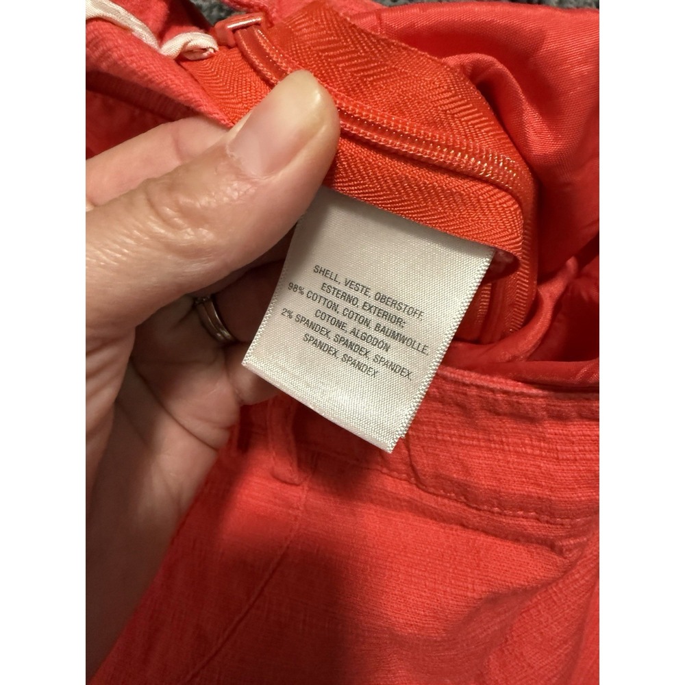 Elevenses (Anthropologie) Cotton blend shorts Coral/Hibiscus Color Sz. 4 - Picture 4 of 7